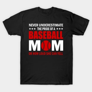 The Pride Of A Baseball Mom T-Shirt